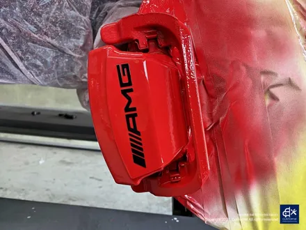 벤츠 GLE53 AMG 블랙유광 휠도색 + 레드 캘리퍼 도색 / 용인 처인구