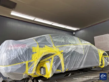 벤츠 C63 AMG 쿠페 휠수리 후 무광블랙 휠도색 + 레드 캘리퍼 도색 / 용인 처인구