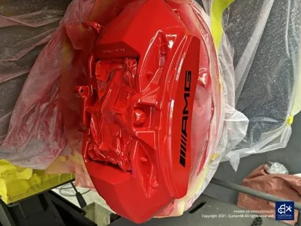 벤츠 E53 AMG 휠수리 후 블랙 실버 투톤 무광 휠도색 + 레드 캘리퍼 도색 / 용인 처인구