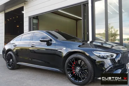 요즘 핫 한 벤츠 AMG GT 4도어 블랙 유광 휠도색, 레드 캘리퍼 도색. / 용인 처인구