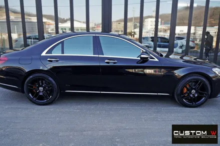 벤츠 S350D 블랙유광 휠도색 + 골드 캘리퍼 도색 / 용인 처인구