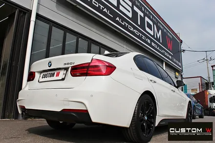 BMW 320i M패키지 블랙유광 휠도색 + 허브 방청 레드 캘리퍼 도색 / 용인 처인구