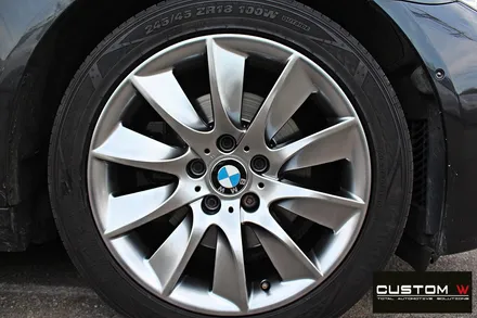 BMW F10 528i 터빈휠 수리 후 고스트 크롬 휠도색 + 심각한 부식 제거 후 블랙 캘리퍼 도색 / 용인 처인구