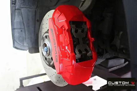 벤츠 CLS400d 휠 상처 수리 후 블랙유광 휠도색 + 레드 캘리퍼 도색 / 용인 처인구