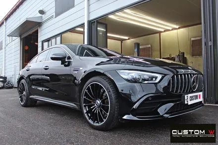 벤츠 GT43 AMG 블랙실버 유광 투톤 휠도색 + 카본 세라믹 골드 캘리퍼 도색 / 용인 처인구