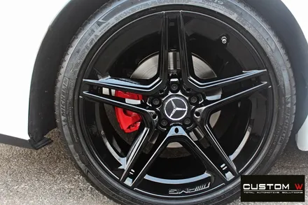 벤츠 CLS300d 블랙유광 휠도색 + 레드 캘리퍼 도색 / 용인 처인구