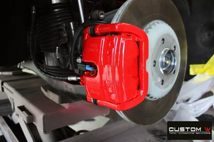 벤츠 E53 AMG 블랙 실버 투톤 유광 휠도색 + 레드 캘리퍼 도색 / 용인 처인구