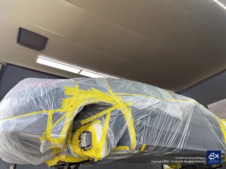 벤츠 C63 AMG 쿠페 휠수리 후 무광블랙 휠도색 + 레드 캘리퍼 도색 / 용인 처인구