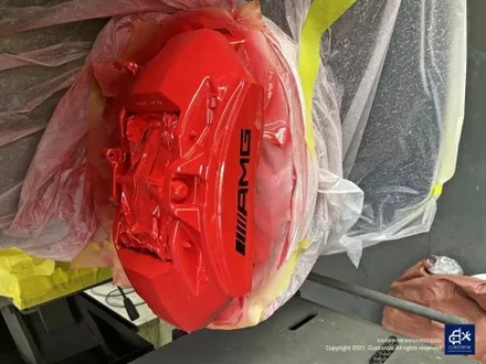 벤츠 E53 AMG 휠수리 후 블랙 실버 투톤 무광 휠도색 + 레드 캘리퍼 도색 / 용인 처인구