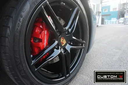포르쉐 911 카레라 991 MK2 블랙유광 휠도색 , 레드 캘리퍼 도색. 커스텀W CUSTOM W / 용인 처인구