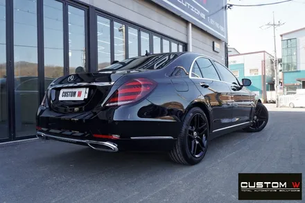 벤츠 S350D 블랙유광 휠도색 + 골드 캘리퍼 도색 / 용인 처인구