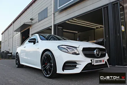 벤츠 E53 AMG  블랙 실버 유광 투톤 휠도색 + 레드 캘리퍼 도색 / 용인 처인구