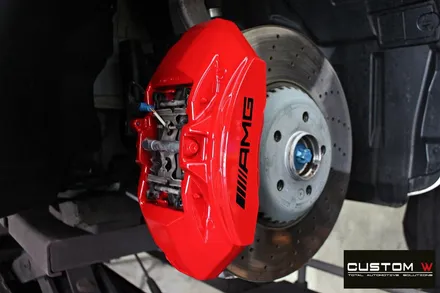 벤츠 E53 AMG 블랙실버 유광 투톤 휠도색 + 레드 캘리퍼 도색 / 용인 처인구