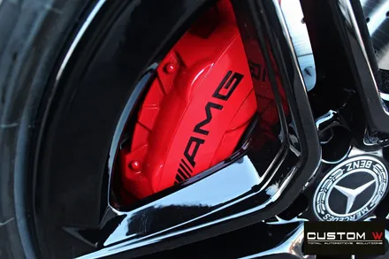 벤츠 GLC300e 휠 상처 수리 후 블랙유광 휠도색 + 레드 캘리퍼 도색 / 용인 처인구
