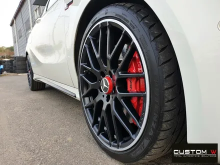 벤츠 A45 AMG 블랙 실버 투톤 무광 휠도색 + 레드 캘리퍼 도색 / 용인 처인구
