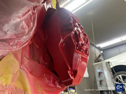 벤츠 E53 AMG 휠수리 후 블랙 실버 투톤 무광 휠도색 + 레드 캘리퍼 도색 / 용인 처인구
