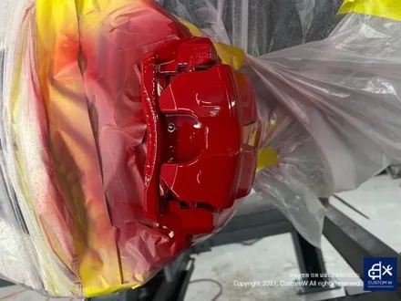 대설특보?! 문제없습니다_!! :-) 레인지로버 풀체인지 모델  신형 보그 P530 23인치 블랙 유광 휠도색 그리고  레드 캘리퍼 도색 작업까지_! / 용인 처인구