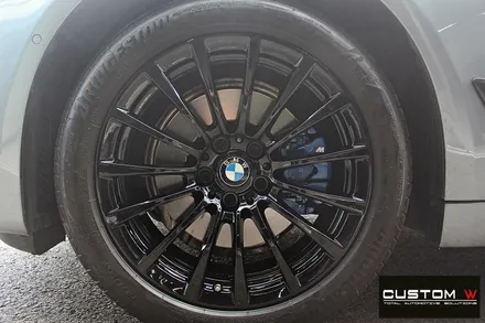 BMW G30 520i 블랙유광 휠도색 + 블루 캘리퍼 도색 / 용인 처인구
