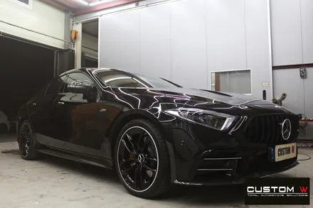 벤츠 CLS53 AMG 블랙실버 투톤 유광 휠도색 + 카본 세라믹 골드 캘리퍼 도색 / 용인 처인구
