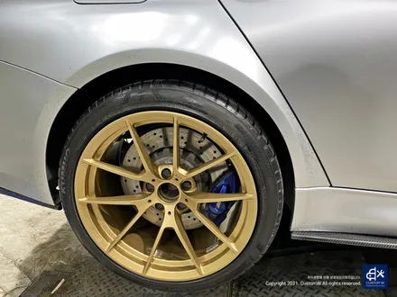 BMW F80 M3 763M 휠도색 불량 재작업 약품 박리 후 페라리 골드 유광 휠도색 / 용인 처인구