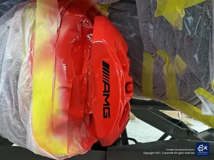 벤츠 E53 AMG 휠수리 후 블랙 실버 투톤 무광 휠도색 + 레드 캘리퍼 도색 / 용인 처인구