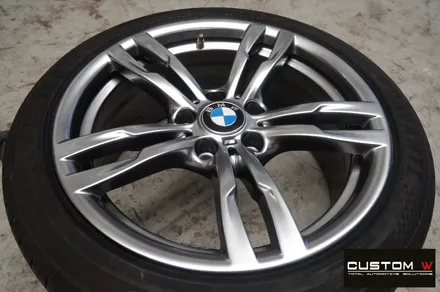 BMW F30 320i 휠 상처 수리 후, 고스트 크롬 휠도색 , 지저분한 캘리퍼 부식 녹 제거 후, 블루 컬러 도색. / 용인 처인구