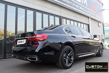 BMW G12 740Li 휠 상처 수리 후 건메탈 휠도색 + 블루 캘리퍼 도색 / 용인 처인구