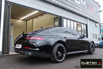 벤츠 GT43 AMG 블랙실버 유광 투톤 휠도색 + 카본 세라믹 골드 캘리퍼 도색 / 용인 처인구