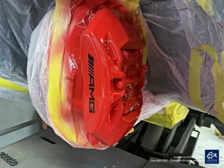 벤츠 E53 AMG 휠수리 후 블랙 실버 투톤 무광 휠도색 + 레드 캘리퍼 도색 / 용인 처인구