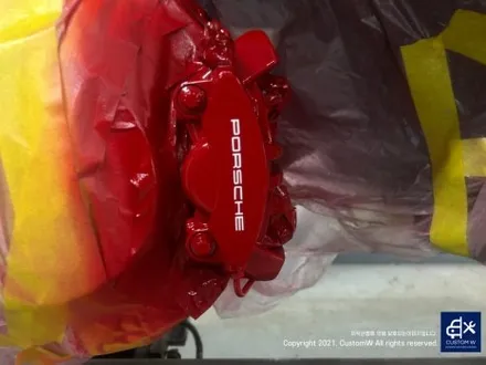 포르쉐 카이엔 RS 스파이더 휠 블랙 유광 휠도색 그리고 레드 캘리퍼 도색 작업까지_!! / 용인 처인구