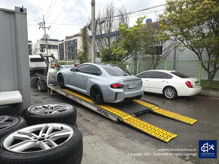 믿고 맡기는 커스텀 W_! 캐리어 카 (세이프 티 로더)를 이용해서 입출고_! BMW G87 신형 M2 블랙 유광 휠도색 & 레드 캘리퍼 도색 / 용인 처인구