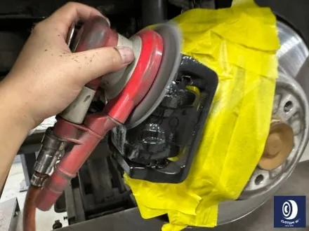 BMW 640D 373M 20인치 휠 수리 도색 불량 약품 박리 / 페인트 제거 후, 블랙 유광 휠 도색 재작업 + 레드 캘리퍼 도색 / 용인 처인구