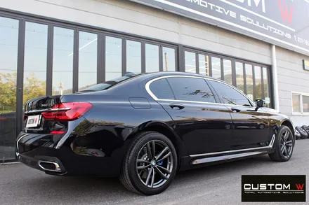 BMW G12 740Li 휠 상처 수리 후 건메탈 휠도색 + 블루 캘리퍼 도색 / 용인 처인구