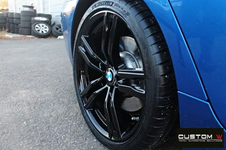 BMW 640d 휠 상처 수리 후 블랙유광 휠도색 + 블루 캘리퍼 도색 / 용인 처인구