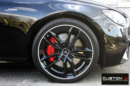 벤츠 E53 AMG 블랙 실버 투톤 유광 휠도색 + 레드 캘리퍼 도색 / 용인 처인구