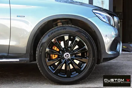 벤츠 GLC350e 블랙유광 휠도색 + 카본 세라믹 골드 캘리퍼 도색 / 용인 처인구
