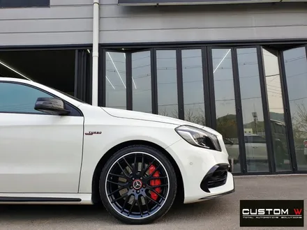 벤츠 A45 AMG 블랙 실버 투톤 무광 휠도색 + 레드 캘리퍼 도색 / 용인 처인구