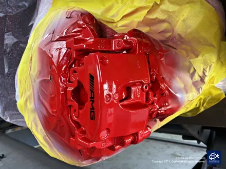 벤츠 W205 C200d 휠수리 후 블랙유광 휠도색 + 레드 캘리퍼 도색 / 용인 처인구