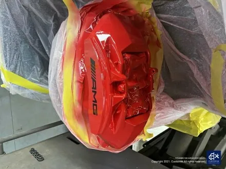 벤츠 E53 AMG 휠수리 후 블랙 실버 투톤 무광 휠도색 + 레드 캘리퍼 도색 / 용인 처인구