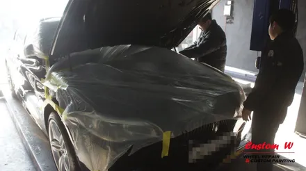 BMW 530D 프로에디션 351M 19인치 휠 고스트크롬 휠도색과 블루 캘리퍼도색. / 용인 처인구