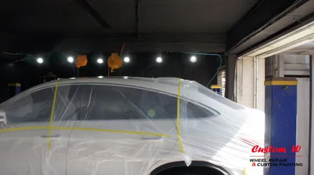 메르세데스 벤츠의 인기 SUV! GLE 350D 쿠페 차량의 휠수리 및 블랙유광 휠도색, 레드 캘리퍼도색. / 용인 처인구