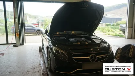 벤츠 C217 S63AMG 쿠페 더욱 강력한 퍼포먼스 스타일링을 위한 블랙유광 휠도색, 레드 캘리퍼도색. / 용인 처인구