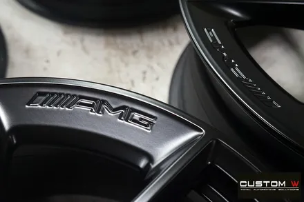 벤츠 C43 AMG 카브리올레 무광 블랙 휠도색 + 건메탈 그레이 컬러 캘리퍼 도색 / 용인 처인구