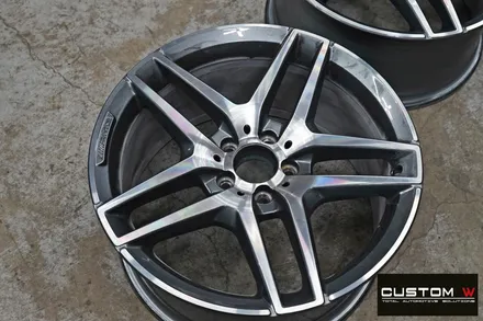 벤츠 S350D 블랙유광 휠도색 + 골드 캘리퍼 도색 / 용인 처인구