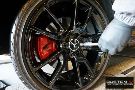 벤츠 E43 AMG 블랙유광 휠 도색 / 용인 처인구