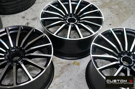 벤츠 GT43 AMG 다이아몬드 컷팅 블랙 폴리시 휠, 골드 캘리퍼 도색 / 용인 처인구
