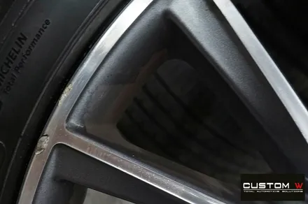 벤츠 C200 카브리올레 블랙실버유광 투톤 휠도색 + 레드 캘리퍼 도색 / 용인 처인구