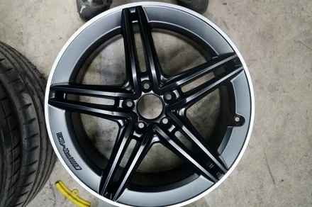 벤츠 A45 AMG 블랙실버 무광 투톤휠도색 + 카본 세라믹 골드 캘리퍼 도색 / 용인 처인구