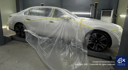 와_! 이게 플렉스다_! 전기차 럭셔리 세단 BMW I7 블루 캘리퍼 도색 고객과의 소통을 중요시하는 커스텀 W (feat. 훈훈한 카톡 내용 캡처 ) / 용인 처인구