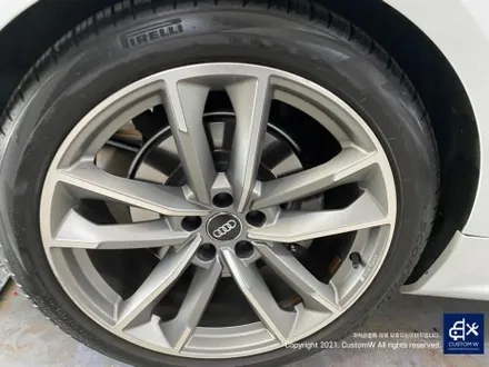 아우디 A7 50TDI 20인치 휠 상처 수리 후, 다이아몬드 커팅 가공을 이용한 블랙 폴리시 휠 커스텀 도색 작업 그리고 레드 캘리퍼 도색 작업까지_! / 용인 처인구
